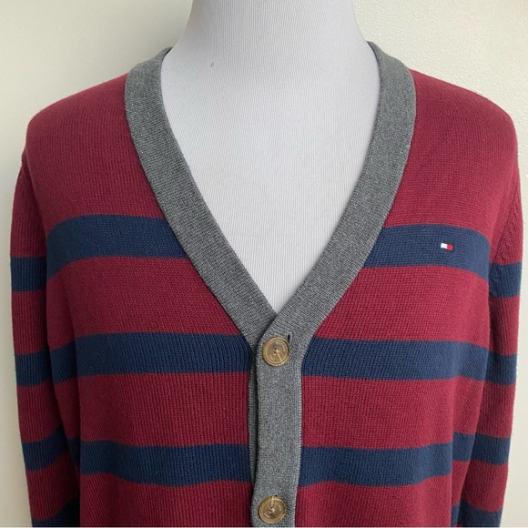 Tommy Hilfiger Eclectic Grandpa Striped Cardigan Large - Picture 2 of 14